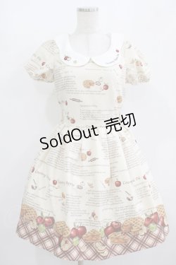 画像1: Secret Honey / アップルパイ柄ワンピース Free 生成り H-25-08-21-005-CA-OP-NS-ZH