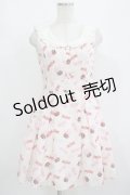 Ank Rouge / ストライプ×キャンディー柄ワンピース M ピンク H-25-08-21-044-CA-OP-NS-ZH