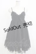 axes femme POETIQUE / レーシーキャミワンピース M ブラック H-25-08-21-045-AX-OP-NS-ZH