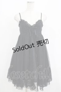 axes femme POETIQUE / レーシーキャミワンピース M ブラック H-25-08-21-045-AX-OP-NS-ZH