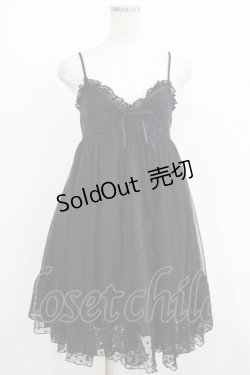 画像1: axes femme POETIQUE / レーシーキャミワンピース M ブラック H-25-08-21-045-AX-OP-NS-ZH