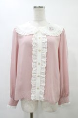 Ank Rouge / マイスウィートピアノコラボブラウス M ピンク H-25-08-21-1051-CA-BL-NS-ZH