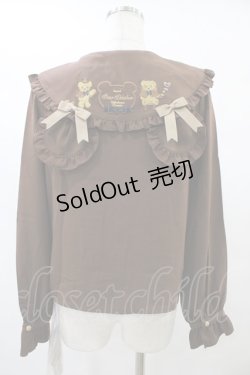 画像2: Amavel / くまの探偵さん ネクタイ&チェックリボンブラウス Free ブラウン H-25-08-21-1059-CA-BL-NS-ZH