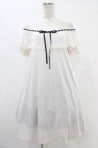 Ank Rouge / チュール切り替え肩開きワンピース M ピンク H-25-08-21-1009-CA-OP-NS-ZH