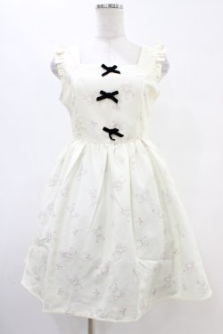 画像1: Ank Rouge / テディベアリボンワンピース M アイボリー H-25-08-21-1012-CA-OP-NS-ZH
