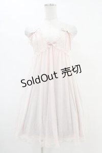 Ank Rouge / ドットチュールキャミワンピース M ピンク H-25-08-21-1016-CA-OP-NS-ZH