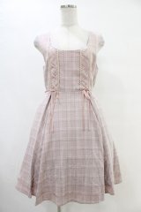 axes femme / チェック柄ジャンパースカート M ピンク H-25-08-21-1017-AX-OP-NS-ZH