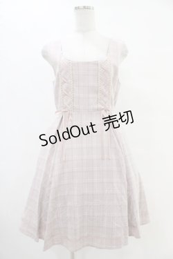 画像1: axes femme / チェック柄ジャンパースカート M ピンク H-25-08-21-1017-AX-OP-NS-ZH