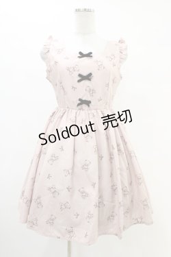 画像1: Ank Rouge / テディベアリボンワンピース M ピンク H-25-08-21-1018-CA-OP-NS-ZH