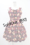 Ank Rouge / テディ柄スピンドルワンピース M ワイン H-25-08-21-1021-CA-OP-NS-ZH