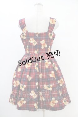 画像2: Ank Rouge / テディ柄スピンドルワンピース M ワイン H-25-08-21-1021-CA-OP-NS-ZH