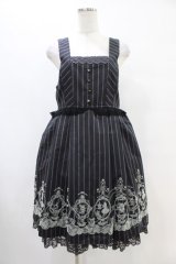 axes femme / フロッキーptレジメ柄ワンピース(Disney) M ブラック H-25-08-21-1024-AX-OP-NS-ZH