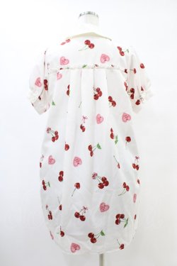 画像2: Ank Rouge / Lacy Heart Cherryシャツワンピース M オフ H-25-08-21-1003-CA-OP-NS-ZH