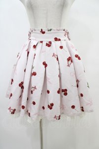 Ank Rouge / ハートロゴチェリースカート M ピンク H-25-08-21-1036-CA-SK-NS-ZH