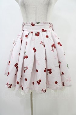 画像1: Ank Rouge / ハートロゴチェリースカート M ピンク H-25-08-21-1036-CA-SK-NS-ZH