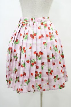 画像2: Ank Rouge / ストロベリープリントプリーツスカート M ピンク H-25-08-21-1037-CA-SK-NS-ZH