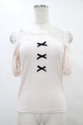 Ank Rouge / チュール切り替え肩開きトップス M ピンク H-25-08-21-1040-CA-TO-NS-ZH