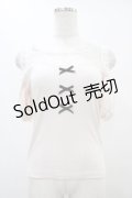 Ank Rouge / チュール切り替え肩開きトップス M ピンク H-25-08-21-1040-CA-TO-NS-ZH