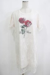 Ank Rouge / ローズプリントレースワンピース M ピンク H-25-08-21-056-CA-OP-NS-ZH
