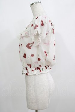 画像2: Ank Rouge / ハートロゴギンガムチェリーシフォンフリルトップス M ピンク H-25-08-21-062-CA-TO-NS-ZH