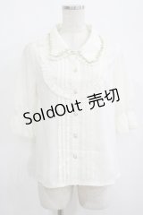 axes femme POETIQUE / 薔薇モチーフ付ブラウス M オフ H-25-08-21-063-AX-BL-NS-ZH