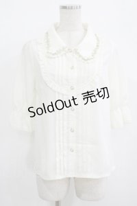 axes femme POETIQUE / 薔薇モチーフ付ブラウス M オフ H-25-08-21-063-AX-BL-NS-ZH