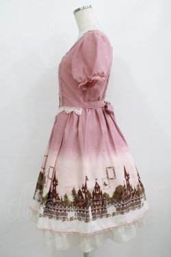 画像2: axes femme / グラデーションお城柄ワンピース M ピンク H-25-08-21-007-AX-OP-NS-ZH