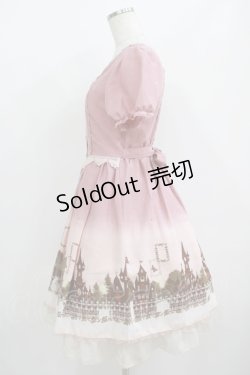 画像2: axes femme / グラデーションお城柄ワンピース M ピンク H-25-08-21-007-AX-OP-NS-ZH