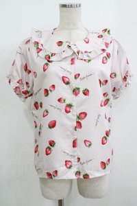 Ank Rouge / Fancy Strawberryパフブラウス M ピンク H-25-08-21-065-CA-BL-NS-ZH