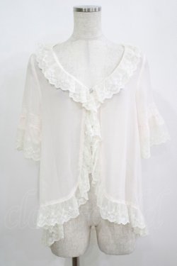 画像1: LIZ LISA / レースフリルシフォンボレロ Free ピンク H-25-08-21-067-LO-TO-NS-ZH