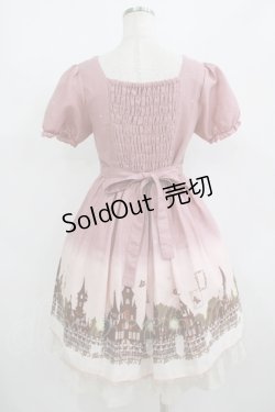 画像3: axes femme / グラデーションお城柄ワンピース M ピンク H-25-08-21-007-AX-OP-NS-ZH