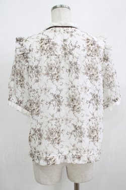 画像3: axes femme / ブーケ線画柄ドットドビーブラウス M オフ/ブラウン H-25-08-21-069-AX-BL-NS-ZH
