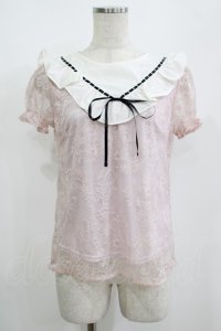 Ank Rouge / Vフリルレーストップス M ピンク H-25-08-21-071-CA-TO-NS-ZH