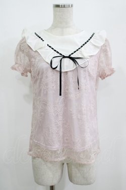 画像1: Ank Rouge / Vフリルレーストップス M ピンク H-25-08-21-071-CA-TO-NS-ZH