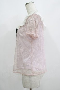 画像2: Ank Rouge / Vフリルレーストップス M ピンク H-25-08-21-071-CA-TO-NS-ZH