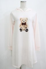 Ank Rouge / テディベアプリントパーカーワンピース M ピンク H-25-08-21-074-CA-OP-NS-ZH