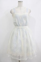 axes femme POETIQUE / レーシーミルフィーユワンピース M サックス H-25-08-21-013-AX-OP-NS-ZH