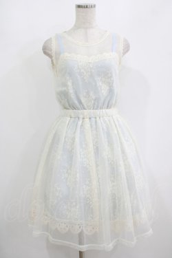 画像1: axes femme POETIQUE / レーシーミルフィーユワンピース M サックス H-25-08-21-013-AX-OP-NS-ZH