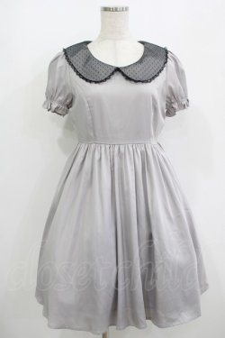 画像1: Ank Rouge / ドットチュール襟ワンピース M グレー H-25-08-21-017-CA-OP-NS-ZH