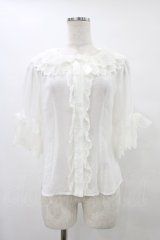 BABY,THE STARS SHINE BRIGHT / シフォン5分袖ブラウス Free オフ H-25-08-22-037-BA-BL-NS-ZH