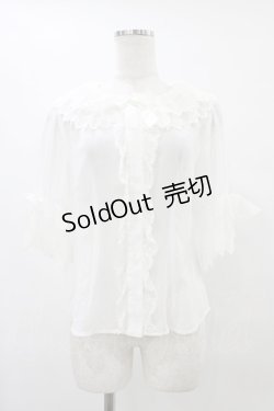 画像1: BABY,THE STARS SHINE BRIGHT / シフォン5分袖ブラウス Free オフ H-25-08-22-037-BA-BL-NS-ZH