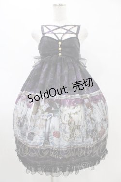 画像1: ALICE and the PIRATES / 不思議な奇術師と魔法の夜柄ジャンパースカートII Free ブラック H-25-08-22-043-PA-OP-NS-ZH