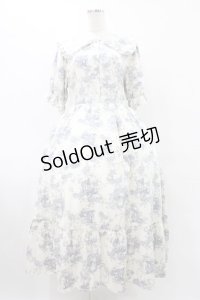 m petit by misako / トワルドジュイOPハンソデ L オフ/ブルー H-25-08-22-050-LO-OP-NS-ZH