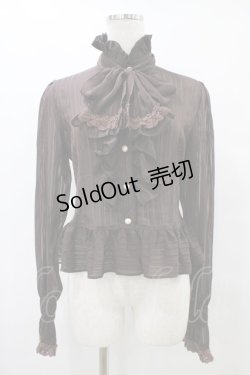 画像1: BABY,THE STARS SHINE BRIGHT / ストライプシフォンブラウス Free ブラウン H-25-08-22-060-BA-BL-NS-ZH