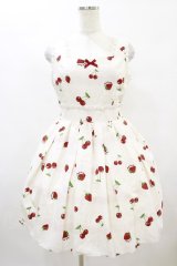 Ank Rouge / LacyCherryberryウエスト切替ジャンパースカート M ピンク H-25-08-22-1006-CA-OP-NS-ZH
