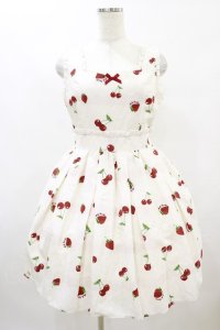 Ank Rouge / LacyCherryberryウエスト切替ジャンパースカート M ピンク H-25-08-22-1006-CA-OP-NS-ZH