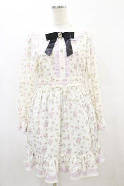 画像1: Ank Rouge / マイスウィートピアノコラボ総柄ワンピース M オフ H-25-08-22-1017-CA-OP-NS-ZH