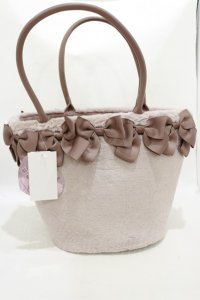 m petit by misako / NINA'Sコラボ リボンファーバッグ  ピンク H-25-08-22-1002-LO-BG-NS-ZH