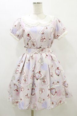 画像1: Ank Rouge / VintageCardレースカラーワンピース M ピンク H-25-08-22-1023-CA-OP-NS-ZH
