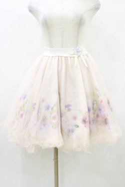 画像1: axes femme POETIQUE / パンジー柄スカート M ピンク H-25-08-22-1028-AX-SK-NS-ZH